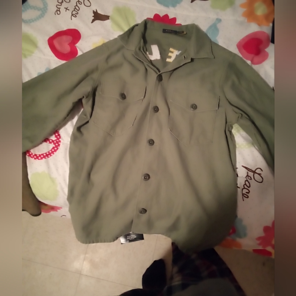 Ralph Lauren Olive Green 'Peace Love POLO' Embroidered Dove Jacket - Picture 3 of 3